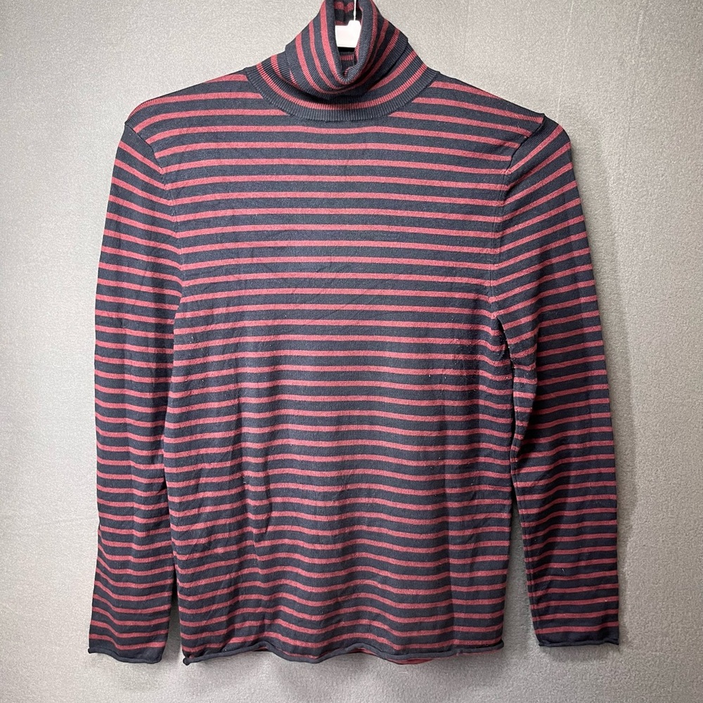 Zara burgubdy and navy Long Sleeve Tee‎ with Timeless Stripes